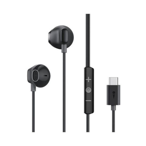 Type-C Half In-Ear Wired Headphones with Premium Sound, 3-Button Remote & Wide Compatibility_BLACK