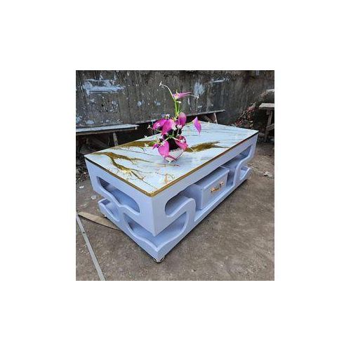 Executive white coffee table with marble top