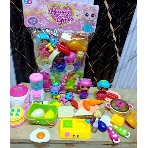 girls kitchen set with plenty play items