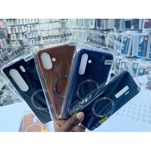 Leather Textured MagSafe Case for Galaxy A36 – Slim Faux Leather Magnetic Back Cover, Shockproof Anti-Scratch Protective Case with Wireless Charging Support (Black)