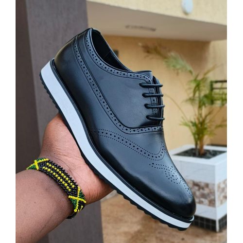 Mens Classic Brogue Shoes Black Brown Lace-Up Formal Shoes