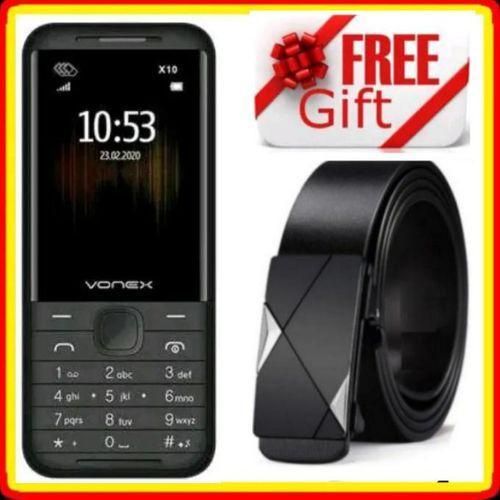 Vonex BEST Strong Network X10 Dual Sim Button Phone for Elderly Calls & Business + Free Longlasting Belt