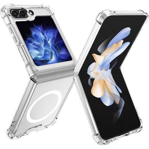 Galaxy Z Flip 6 Clear Case Compatible with MagSafe, Slim Fit Crystal Clear Hard PC & Soft TPU Bumper Cover Transparent Skin Corners Rubber Shockproof Heavy Duty Protection