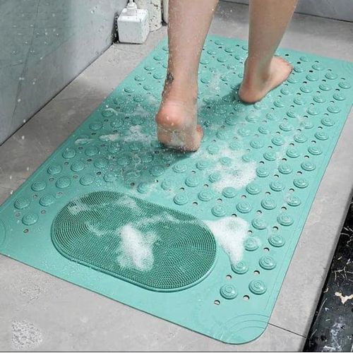 Premium Anti-Slip Bathroom Mat - Strong Grip Bath and Shower Mat with Effective Drainage Holes - Machine Washable Non-Slip Safety Pad for Tub and Floor