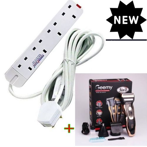 4 Way Power Extension+3in1 Rechargeable Hair Clipper .