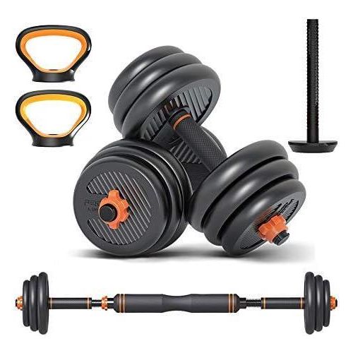 30kgs 6 In 1 Multifunctional Weight Dumbbell Set- Adjustable Dumbbells With Connector-Dumbbells, Barbell, Kettlebells, Push Up Stand, Weight Plate, Fitness Exercises Weight Lifting Set Strength Training For Home Office Gym