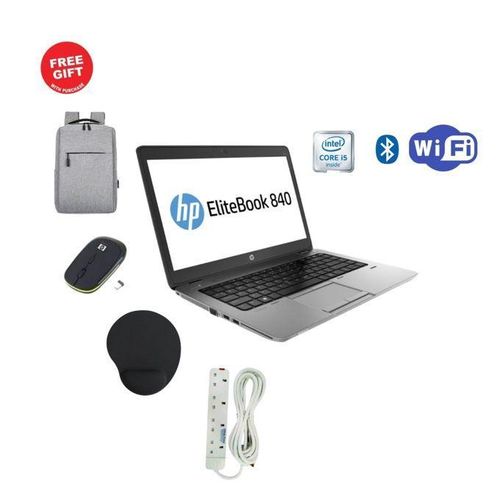 Laptops EliteBook 840 Intel Core i5, 8GB RAM, 500GB HDD Refurbished Laptop, 14 Screen Display, Office & Basic Software Windows 11 PRO Activated, Office & Basic software Installed + Free Bag + Charger + wireless Mouse,MousePad + Extension