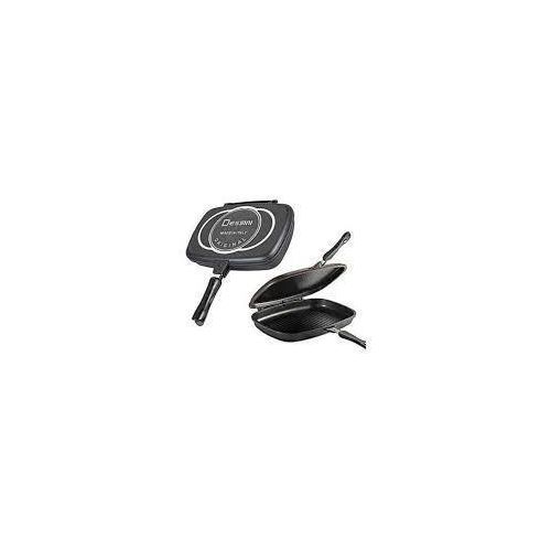 Double-Sided Non-Stick Grill Pan With Locking Handle for Even Cooking and Grilling, Heavy Duty Double Grill Frying Pan With Pressure Lock Design for Indoor Grilling and Frying