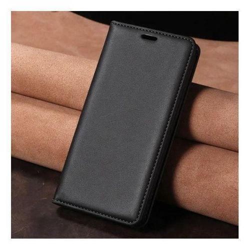 VIVO V60 Leather Flip Wallet Magnetic Cover Case Black Card Slots Kickstand Shockproof Magnetic Closure