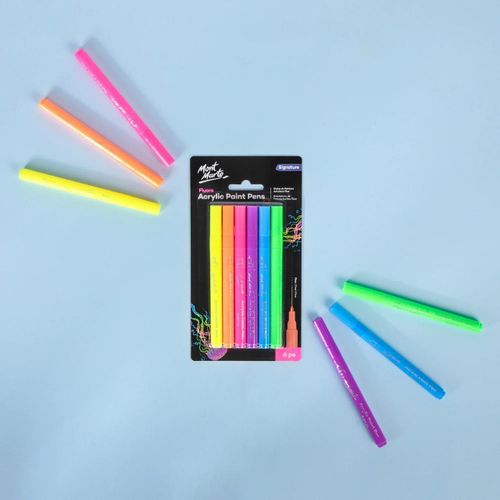 Fluoro Acrylic Paint Pens Fine Tip Signature 6pc