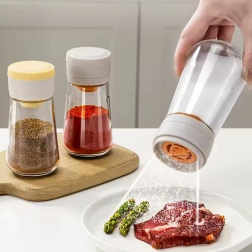 Moisture-Proof Glass Salt Shaker with Precise Measure