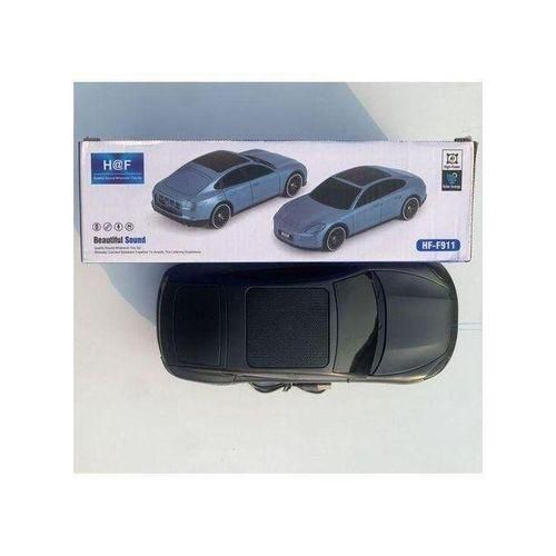 Hf F119 Luxury Car-Shaped Stereo Bluetooth WirelessSpeaker with Deep Bass, Long-Lasting Battery & Solar Charging, Blue & Black