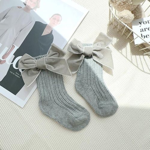 Autumn Baby Infant Socks Thick Knitted Girls Ankle Socks Big Bows Warm Cotton Children Socks Toddlers Boot Socks 0-5YearsL3-5 Years