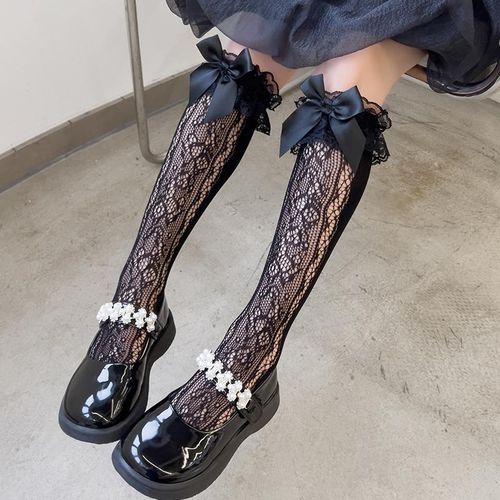 Summer Baby Girls Knee High Socks Kids Soft Cotton Lace Stuff Princess Sock Ruffle Mesh Cute Girl Socks For 3-12 Years3-12 Years