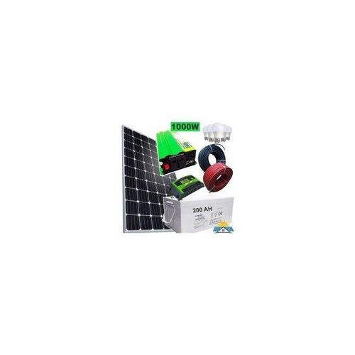 400 Watts Solar Panel Special All Weather Fullkit + 200AH Battery + 1000Watts Solar Inverter + 30 Ah Charge Controller+5 Bulbs + Dropping Cable