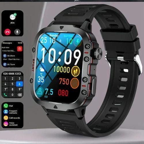 Besundy New Rugged Smart Watch for Men Wireless Talk Sports Fitness AI Voice Outdoor 100 Sports Mode Outdoor Smart Watch