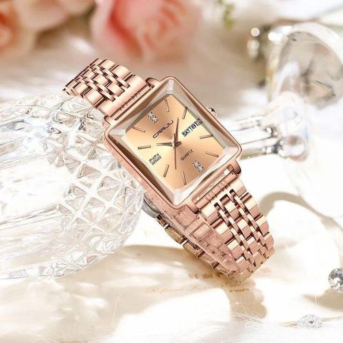 5012 Classy Stainless Steel Rose Gold Ladies Quartz Wrist Watch