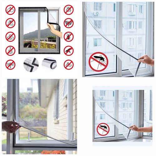 4 pcs pack Window Screen, 50 cm x 100 cm DIY Cut-to-Fit Fiberglass Mesh Replacement Kit for House Windows, Strong Magnetic Seal, No-Drill Installation