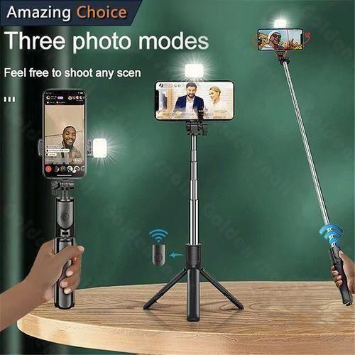 Live Broadcast Stent - 3 in 1 Selfie Stick Tripod Stand With Bluetooth Remote & Ring Square Fill Light - 360 rotating Phone Holder For Smartphone