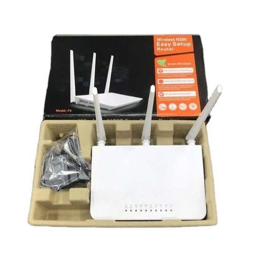 F3 300Mbps Wireless Home Router 2.4GHz 3 Antennas English Version Wireless Wifi Router - White