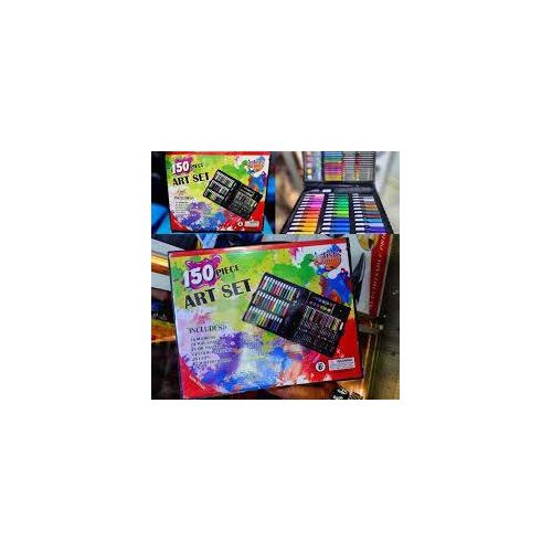 150-Piece Deluxe Art Set for Kids Professional Drawing Painting Kit with Watercolors Oil Pastels Crayons and Markers in a Portable Carry Case