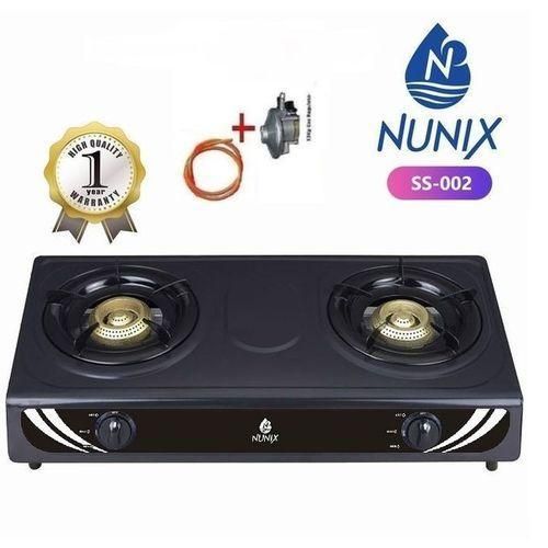 Auto Ignition Two Burner Gas Cooker Stove + Pipe +Regulator,Auto-Ignition Two-Burner Gas Cooker Stove with Pipe and Regulator Included