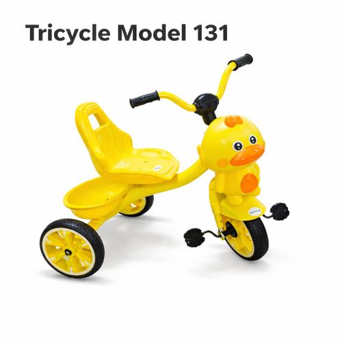 Kids Tricycle 131 Yellow Duck Ride On With Backrest And Pedals