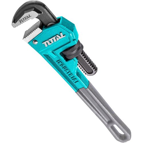 Professional Pipe Wrench Heavy Duty Straight Adjustable Wrench with Drop Forged Heat-Treated Cr-Mo Floating Hook Jaw and Ductile Casting Iron Plumbing Gas and Mechanical Work