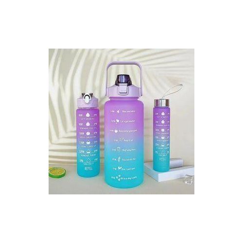 3 In 1 Motivatial Water Bottle With Time Marker