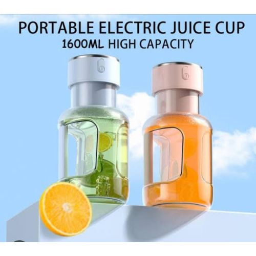 High Quality 2-in-1 Portable Blender Juicer with 1600ml High Capacity - Cordless & USB Rechargeable, Includes Reusable Straw