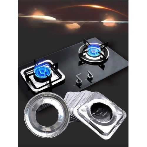 10 PCS Gas Burner Liners Aluminum Foil Round Stove Burner Covers Gas Range Protector Bibs Kitchen Tools