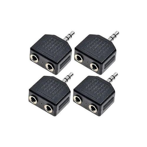 4pcs 35mm Audio Headphone Cord Splitter Adapter One For Stereo 1 To 2 Jack Adapter Multi Color