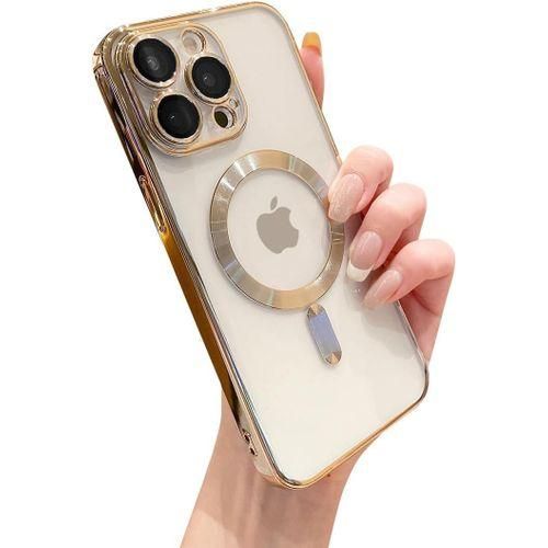Gold Electroplated Magnetic for MagSafe Shockporoof Transparent Case Cover for iPhone 11 Pro