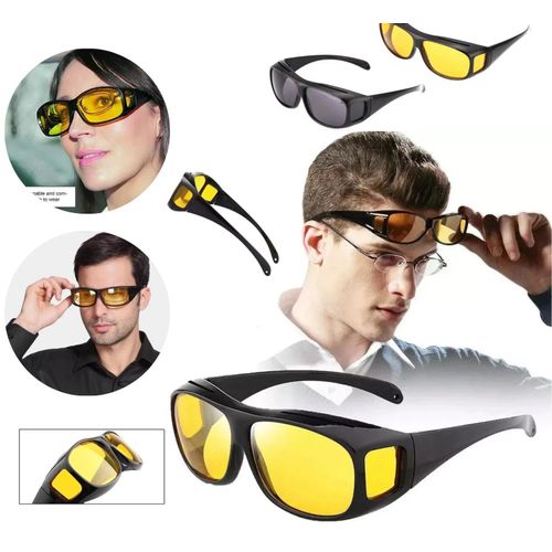 Polarized Sunglasses that Fit Over your Prescription Glasses Featuring HD Night Driving Lens 2 Pair Included