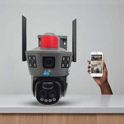 V380 Pro App remote monitoring system 4G PTZ Rotating Dual Lens Electric Camera with Loud Speaker Flashing Lights Siren