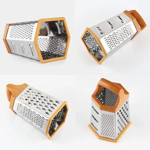 6-Sided Stainless Steel Multipurpose Grater and Slicer Ginger Cheese Cabbage Onion Potato Slicer Chopper Shredder Grater