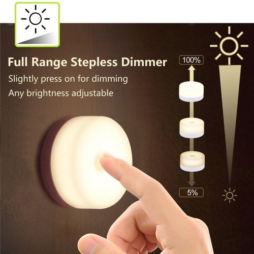 2Pcs Rechargeable Mini Touch Night Light, Wireless LED Lamp for Kids - Portable, Dimmable Nursery Lamp