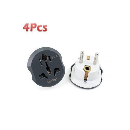 4 Pcs Plug adapter USA US CN to EU Converter 250V 16A travel adapter