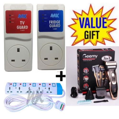 TV Guard+Fridge Guard+5 Way Power Extension+3in1 Electric shaver