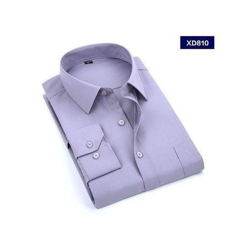 Plain Formal Long Sleeved Shirt-slim Fit-Grey