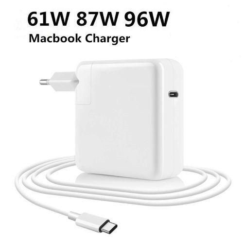 PD USB-C Laptop Fast Charger Power Supply Adapter For MacBook Pro - White