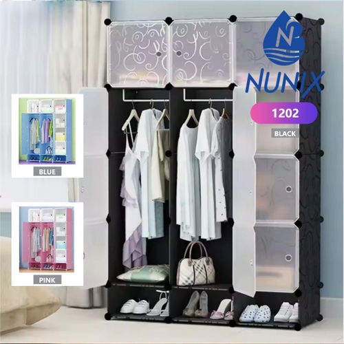 3 Column Portable Plastic Wardrobe Modular Storage Organizer