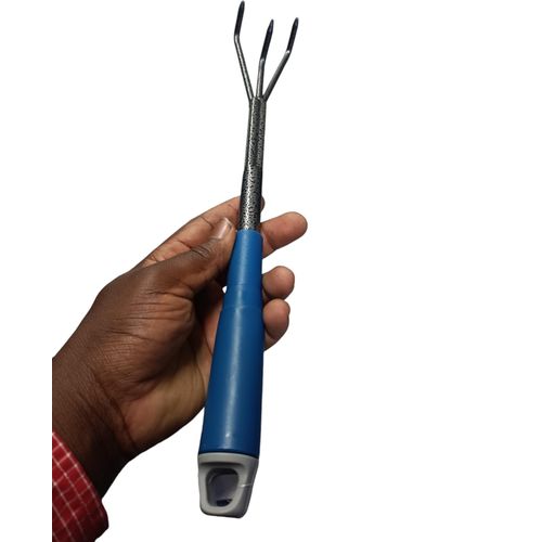 Mini Cultivator Fork Rake Metallic Flower & Seed Bed Weeding Farming Tools bc