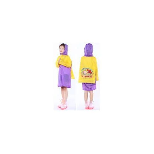 Quality kids /pupil's portable pvc carton raincoat with hood and school bag pocket