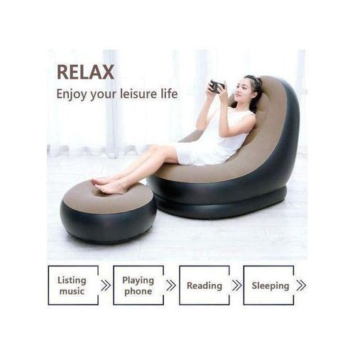 Inflatable Lounge Chair + Footrest Set – Ultra Comfy, Modern Design