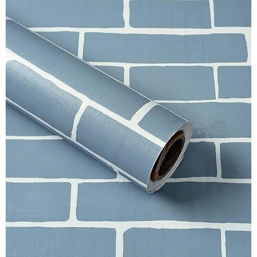 3D Self adhesive Brick Wallpaper decorative Film Blue- 5M