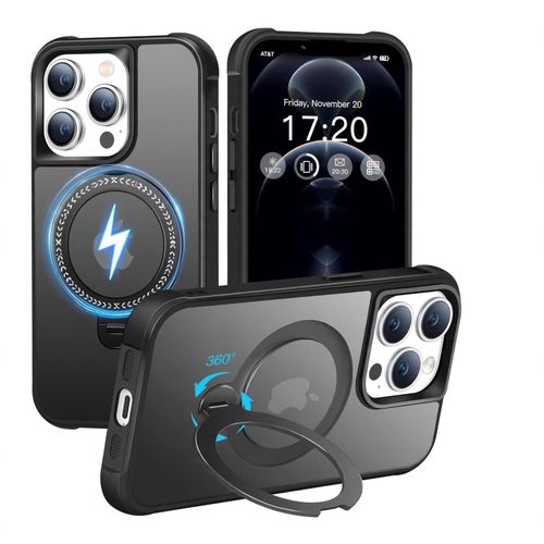 NEW CASE COMPATIBLE WITH IPHONE 12PROMAX MAGNETIC O-RING KICKSTAND SHOCKPROOF MATTE COVER CASE