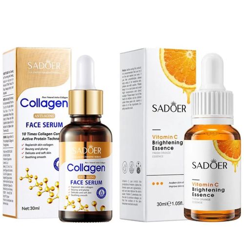 2 in 1 Collagen Anti-Aging Face Serum Vitamin C Brightening Essence