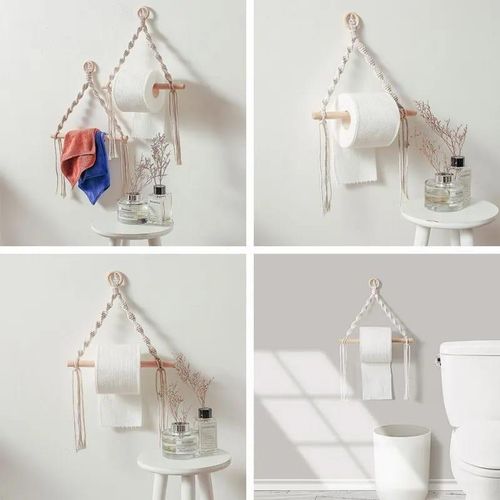 Tapestry Toilet Paper Holder Towel Hanging Rope Bathroom Décor