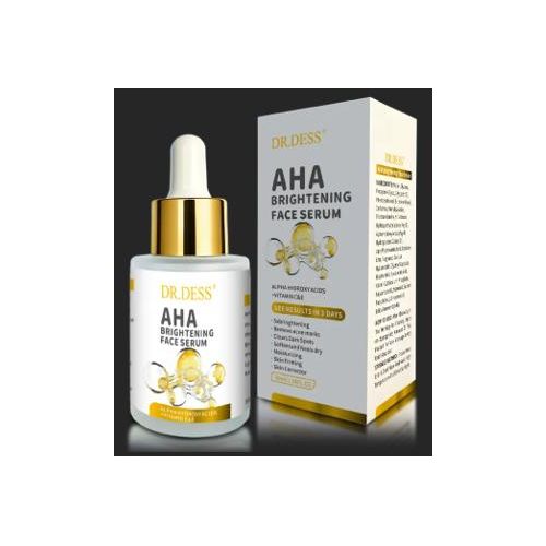 AHA Brightening Face Serum with Vitamin C, Niacinamide & Hyaluronic Acid, Anti-Acne, Dark Spots Fading, Hydrating, Skin Barrier Repair for Sensitive & Acne-Prone Skin 30ml